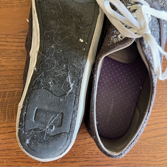 City Sneaks Canvas Sneakers Slate Grey Sequins. - Picture 6 of 7
